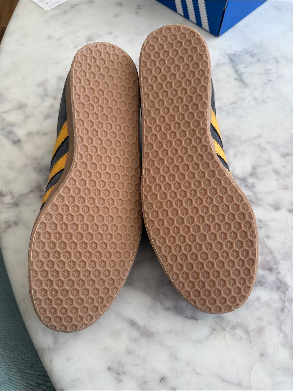 adidas Manchester United Grey and Yellow Suede Sneakers - Picture 4 of 7